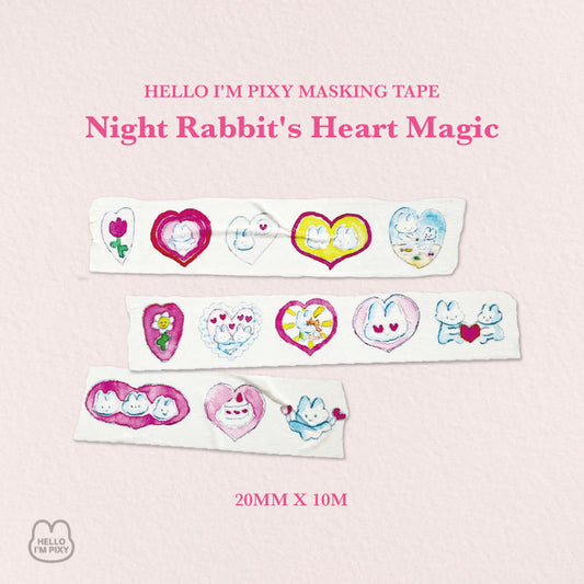 HELLO I'M PIXY - Masking Tape La Magie du Cœur du Lapin de Nuit