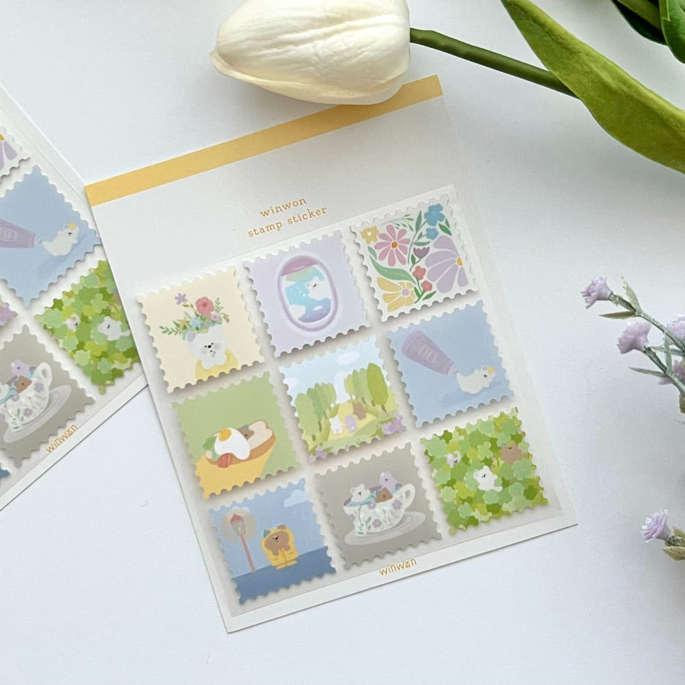 WINWON - Sticker Timbre Jaune