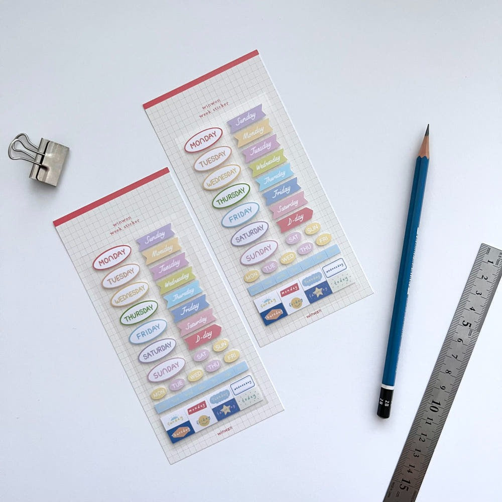 WINWON - Sticker Journaling Days of the week