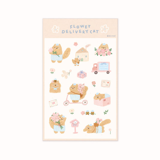 RAMZY - Sticker Chat Livreur de Fleurs