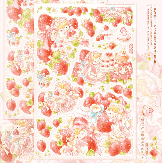 DEAR DOLLY - Sticker Nœud Fraise à la Crème