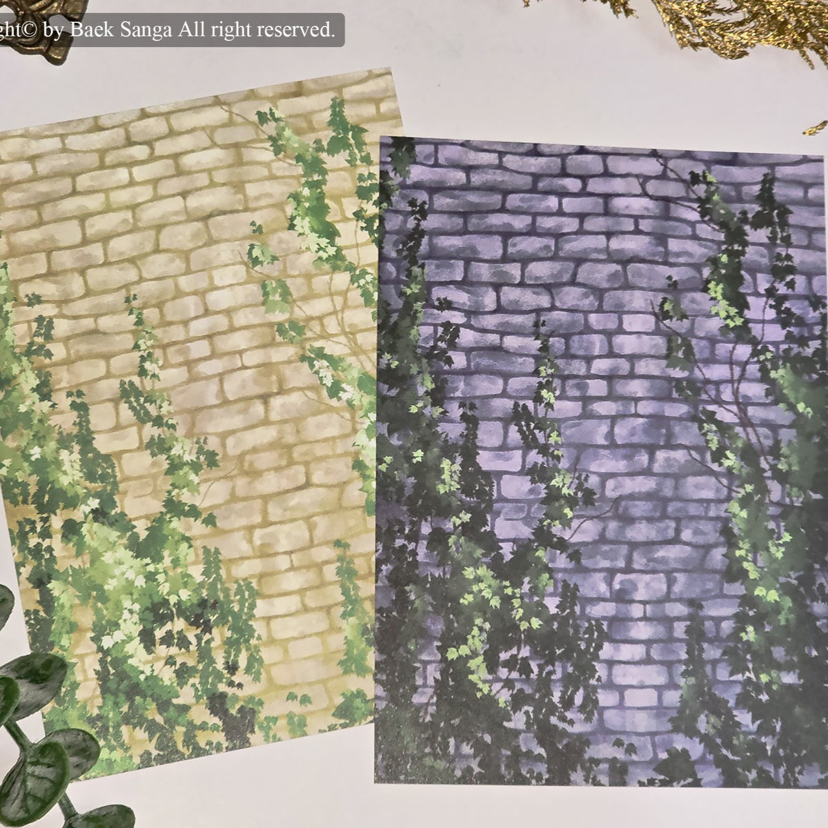 BAEK SANGA - Feuilles de Journaling Mur du Vieux Château