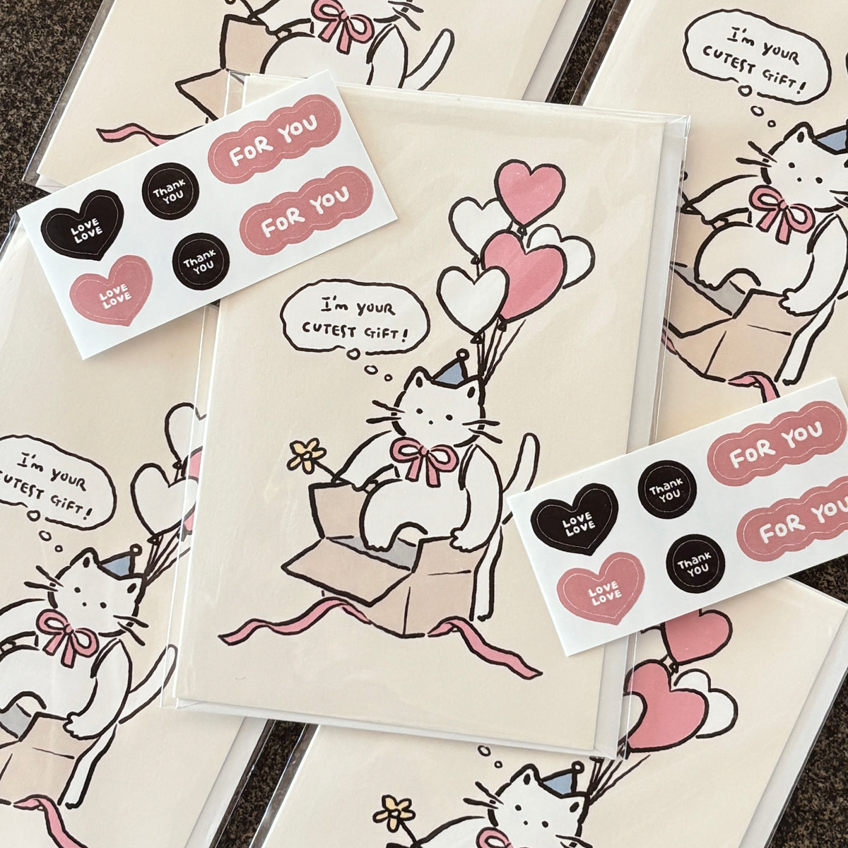 BLANK CAT - Papier à Lettres Cutest Carte d'Anniversaire