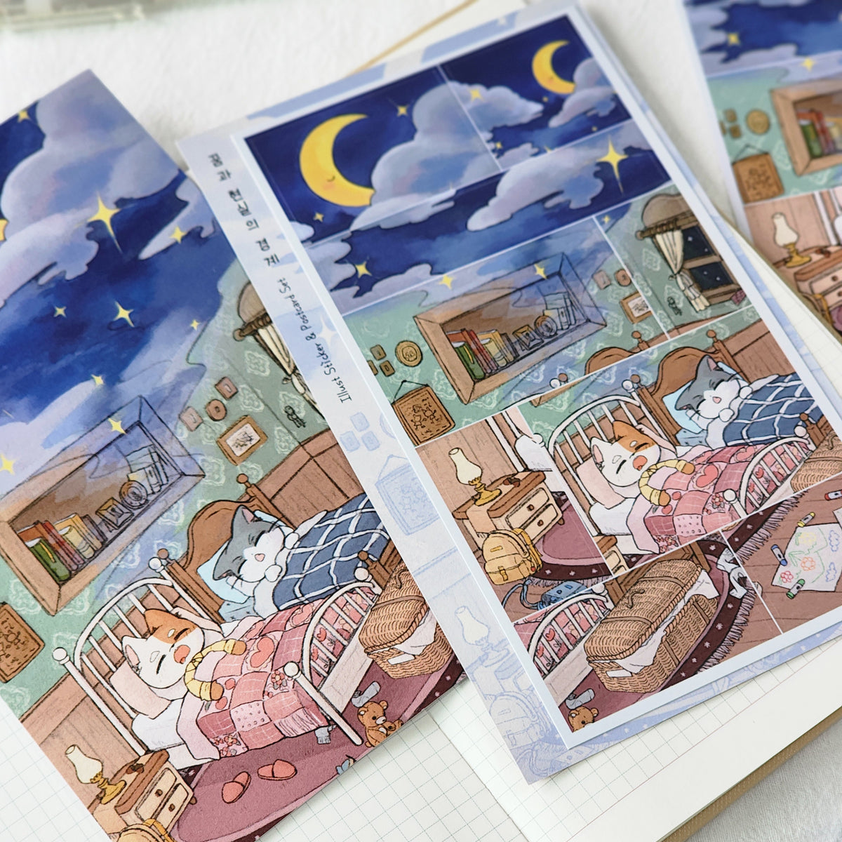 WINNY & MAO - Set de Sticker & Carte Postale entre Rêve et Réalité