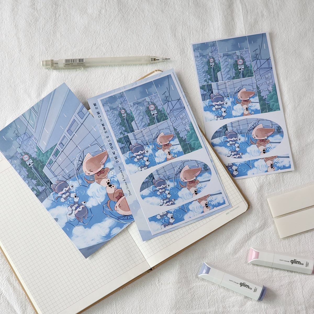 WINNY & MAO - Set de sticker & Carte Postale Même les Jours nuageux font partie de la Jeunesse