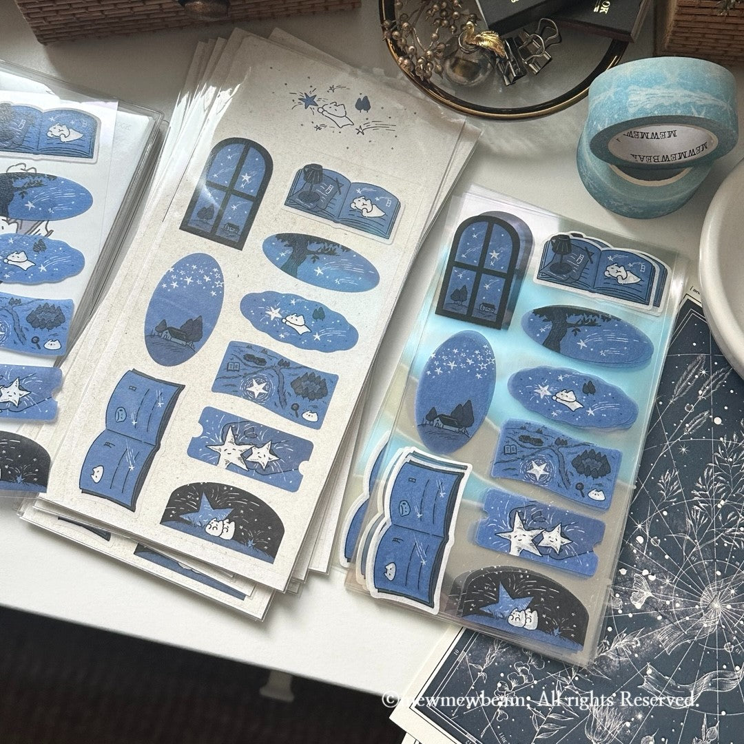 MEWMEWBEAM - Sticker La carte d'une Nuit Bleue
