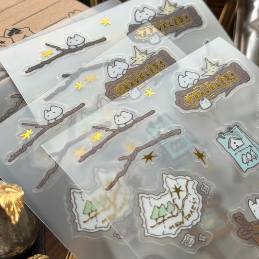 MEWMEWBEAM - Sticker Vintage Gold Le Voyageur