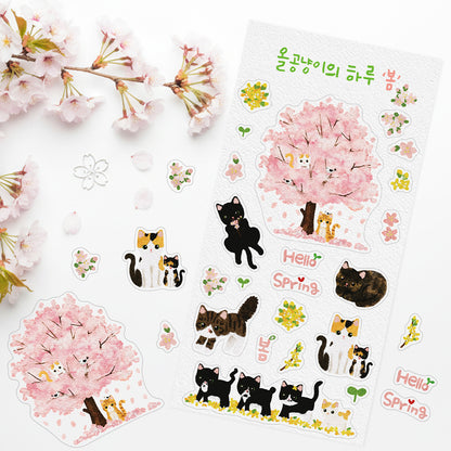 EINE BLUME - Sticker Chats Saisons