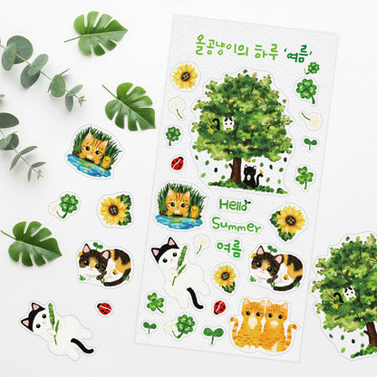 EINE BLUME - Sticker Chats Saisons