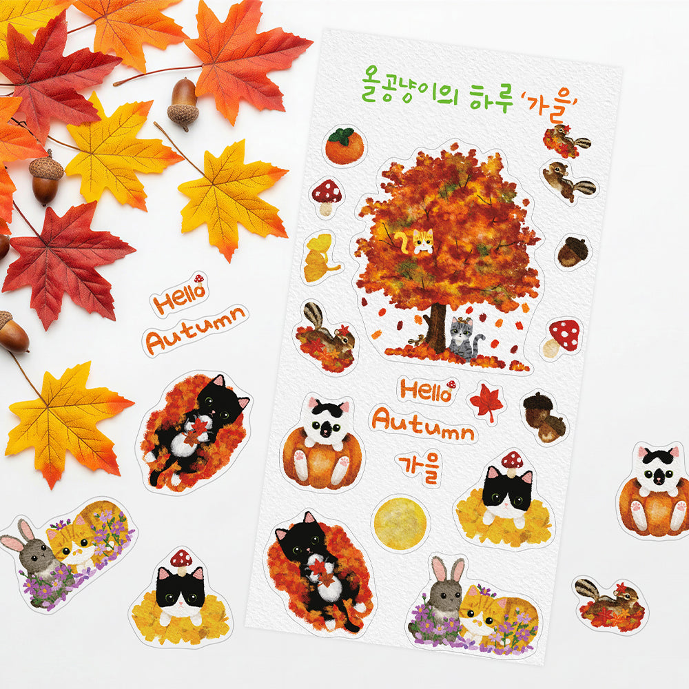 EINE BLUME - Sticker Chats Saisons