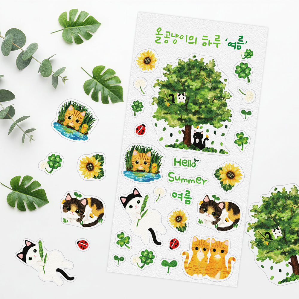 EINE BLUME - Sticker Chats Saisons