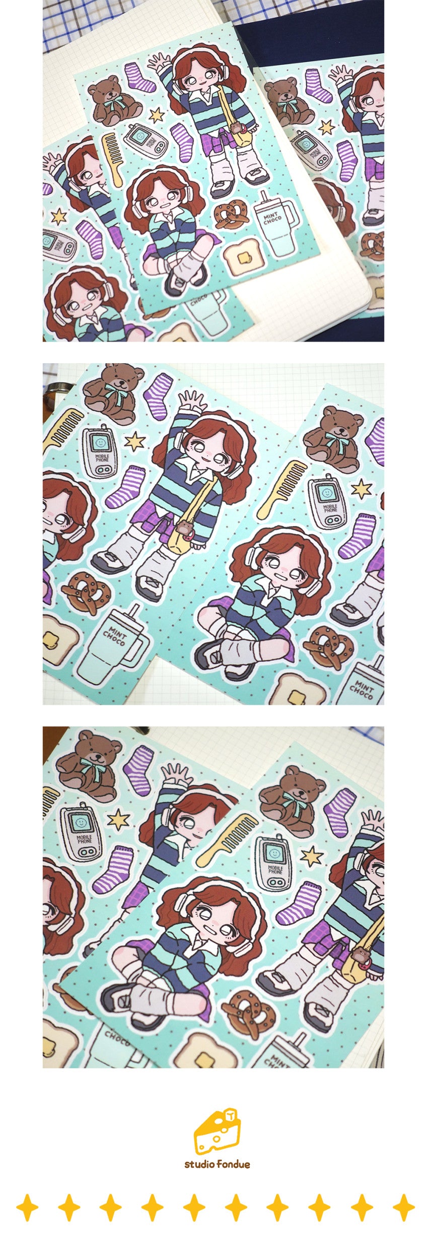 STUDIO FONDUE - Sticker Clip Club Mint Chocolate Holic