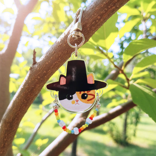 EINE BLUME - Porte Clés Chat portant un Gat Traditionnel Coréen