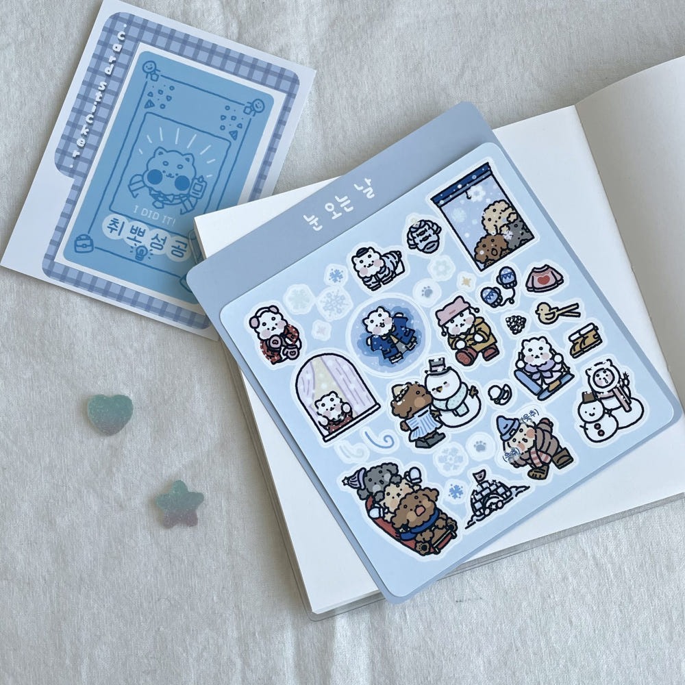 DOGTIONARY - Sticker Journée à la Neige