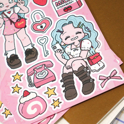 STUDIO FONDUE - Sticker Clip Club Love Strawberry