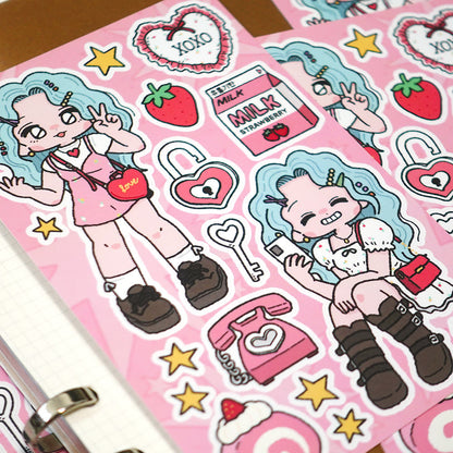 STUDIO FONDUE - Sticker Clip Club Love Strawberry