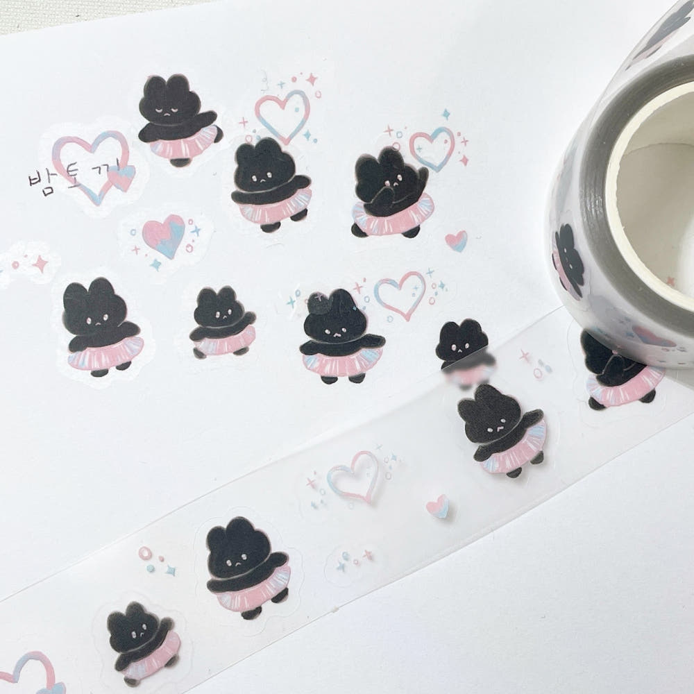 HELLO I'M PIXY - Kiss Cut Lapin Noir Danceur de Ballet