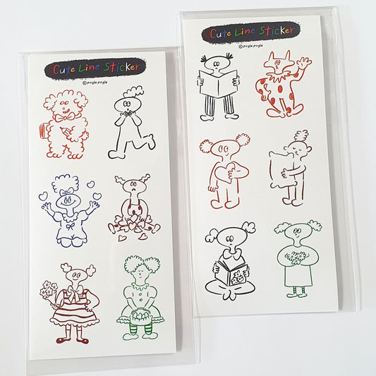 POGLE POGLE - Sticker Lignes Mignonnes Version 2