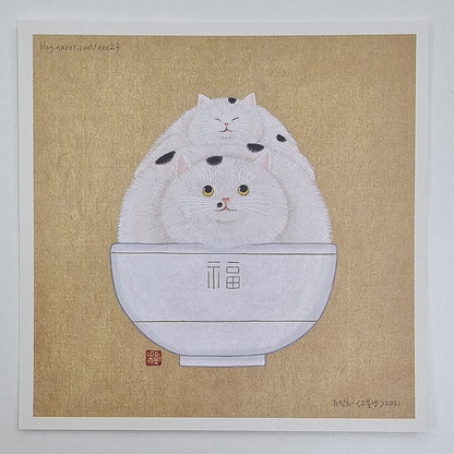 YOO JINHEE - Set de Cartes Postales Traditionnelles Chat Gobanggu2