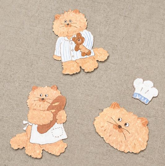 RAMZY - Stickers Amovibles Chat Pelucheux