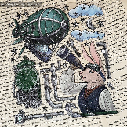 BAEK SANGA - Sticker Monsieur Lapin & L'Hydravion