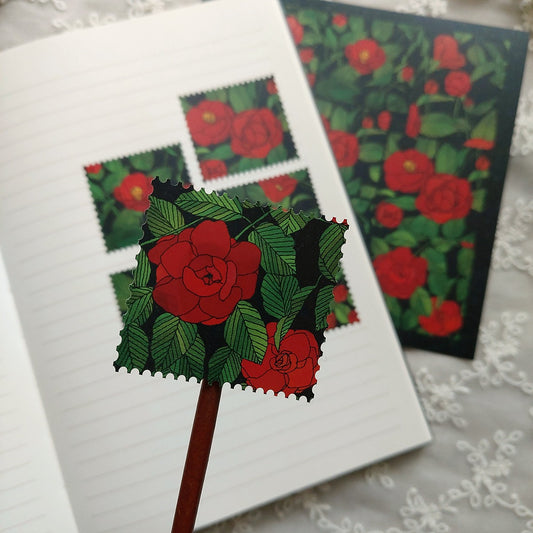 GNUNIM0 - Sticker Timbre Fleur de Camélia 🌺