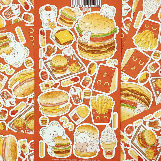 MONGJIN ART - Sticker Hamburger