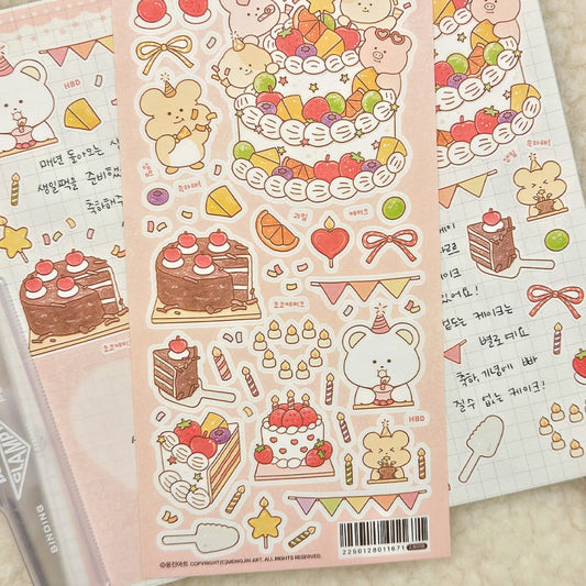 MONGJIN ART - Sticker Gâteau