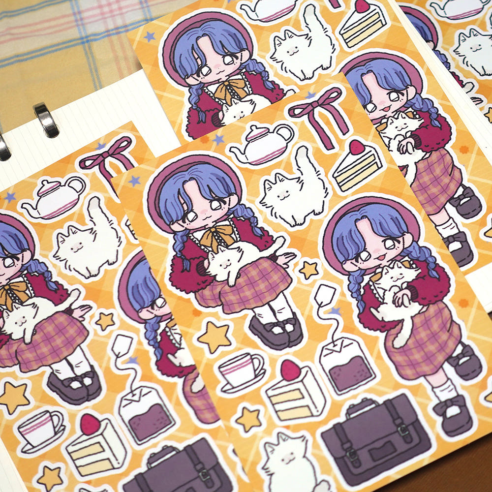 STUDIO FONDUE - Sticker Clip Club Tea Time Cutie Cat