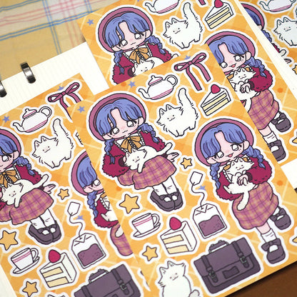 STUDIO FONDUE - Sticker Clip Club Tea Time Cutie Cat