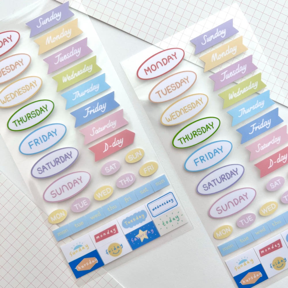 WINWON - Sticker Journaling Days of the week