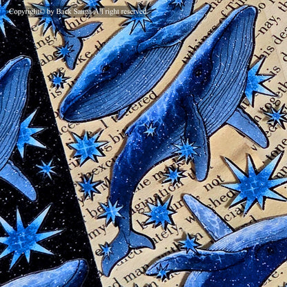 BAEK SANGA - Sticker La Baleine Aux Reflets Bleutés