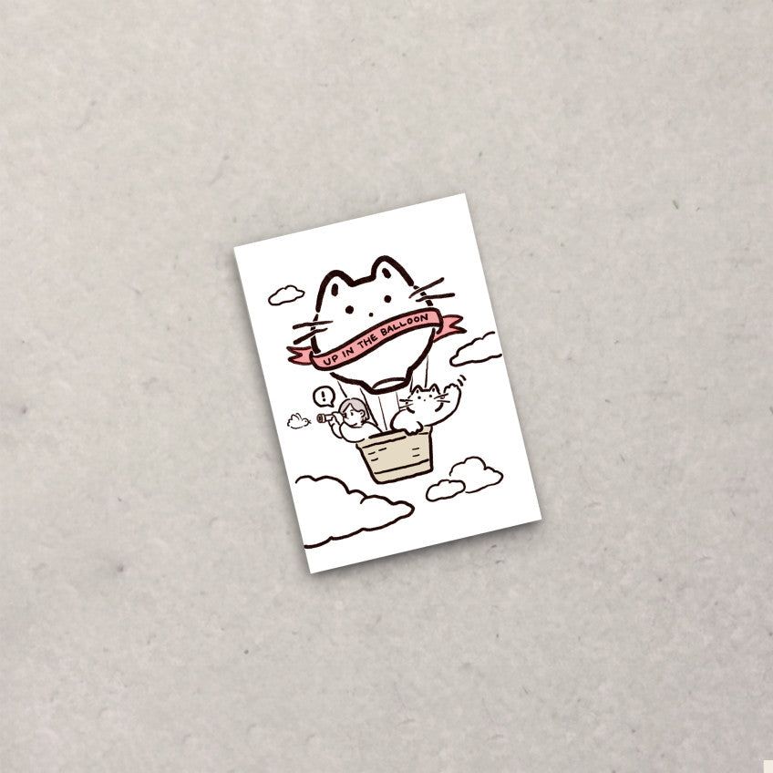 BLANK CAT - Postcard Up in the balloon