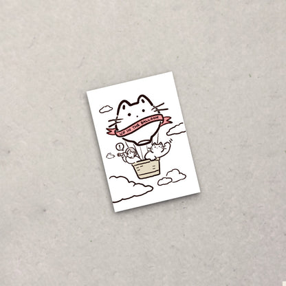 BLANK CAT - Postcard Up in the balloon