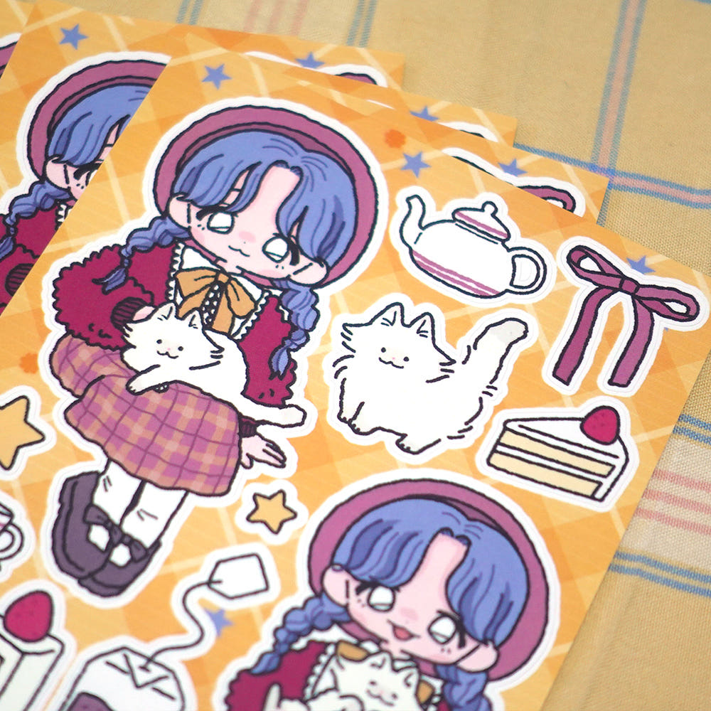 STUDIO FONDUE - Sticker Clip Club Tea Time Cutie Cat