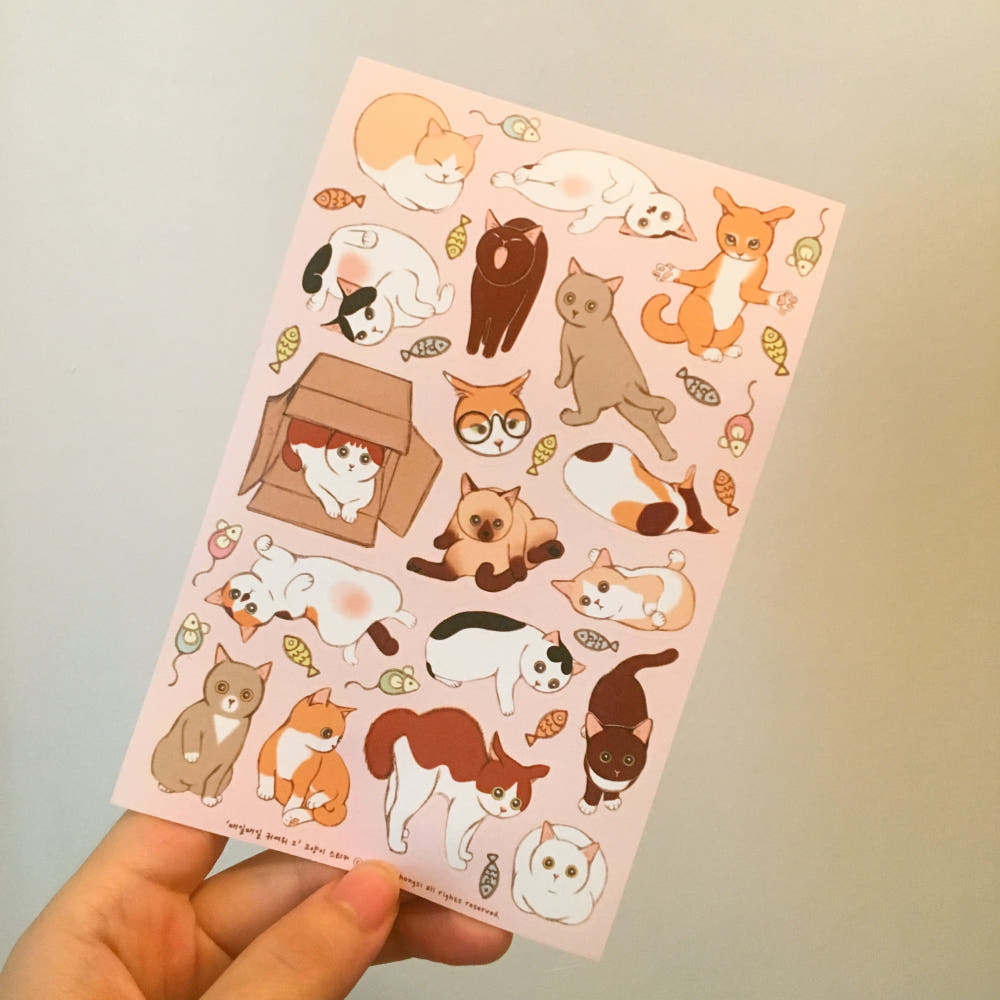 ICEHONGSI - Sticker Petits Chats