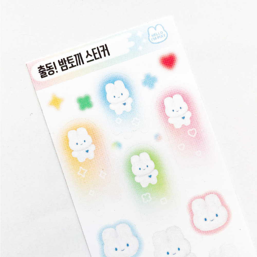 HELLO I'M PIXY - Sticker En Avant, Lapin de Nuit !
