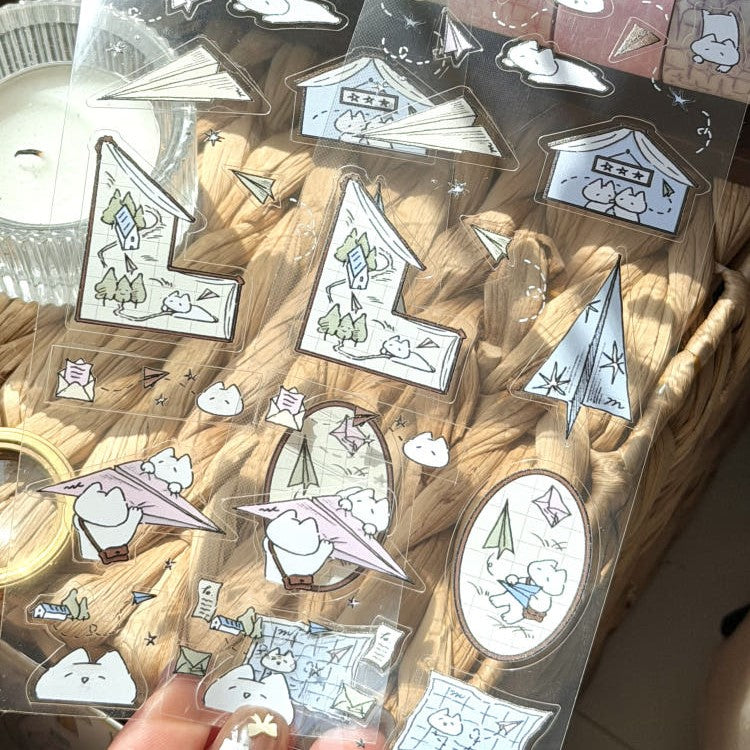 MEWMEWBEAM - Sticker Avions en Papier