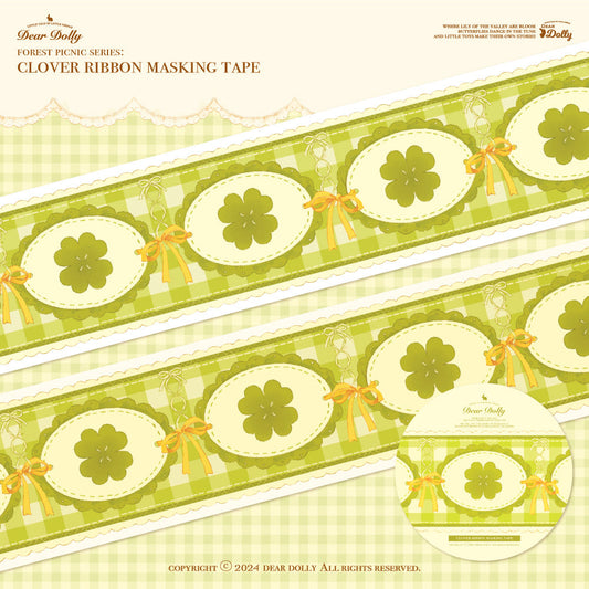 DEAR DOLLY - Masking Tape Nœud Trèfle à Quatre Feuilles