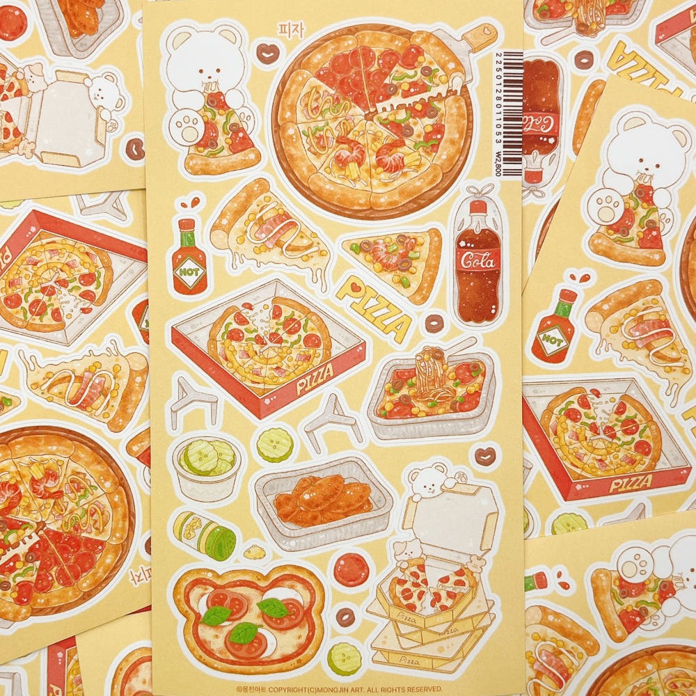 MONGJIN ART - Sticker Pizza