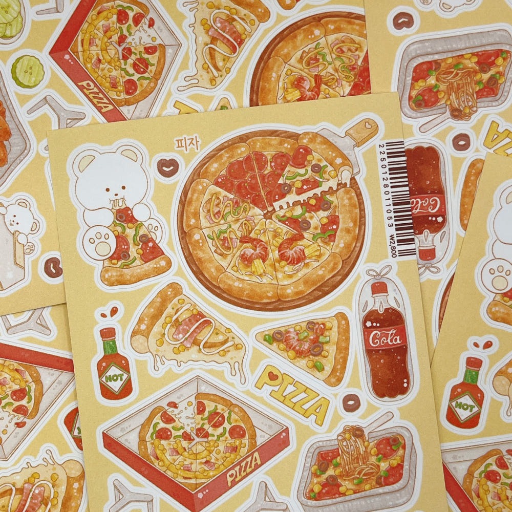 MONGJIN ART - Sticker Pizza