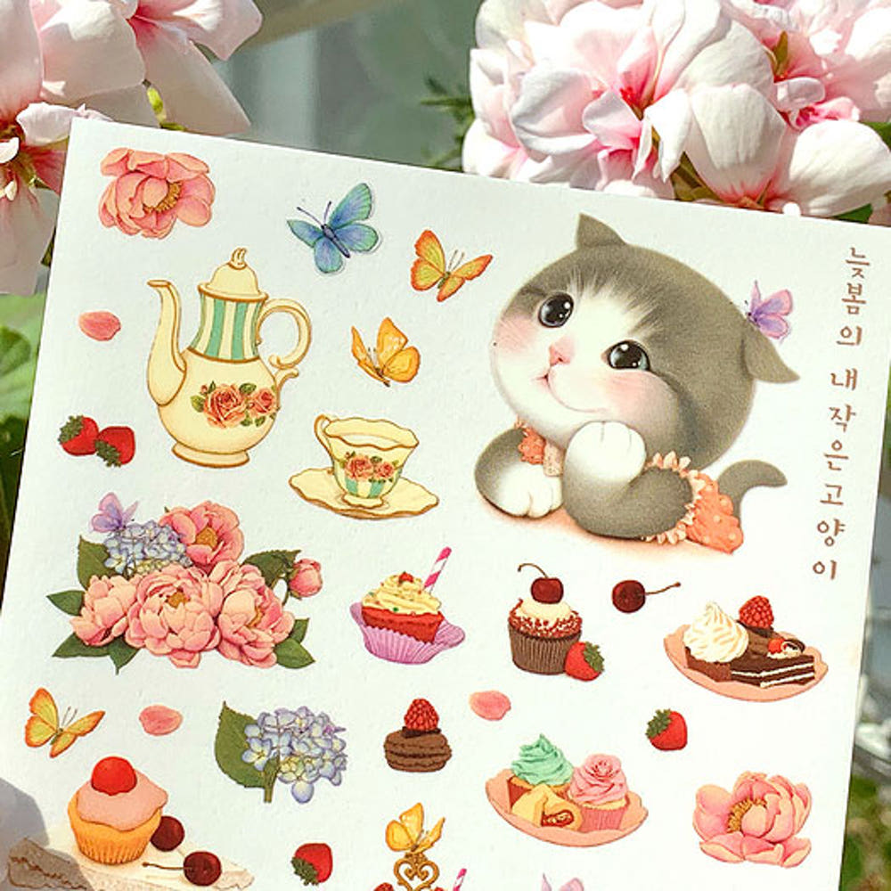 ICEHONGSI - Stickers Transparents Moment Café