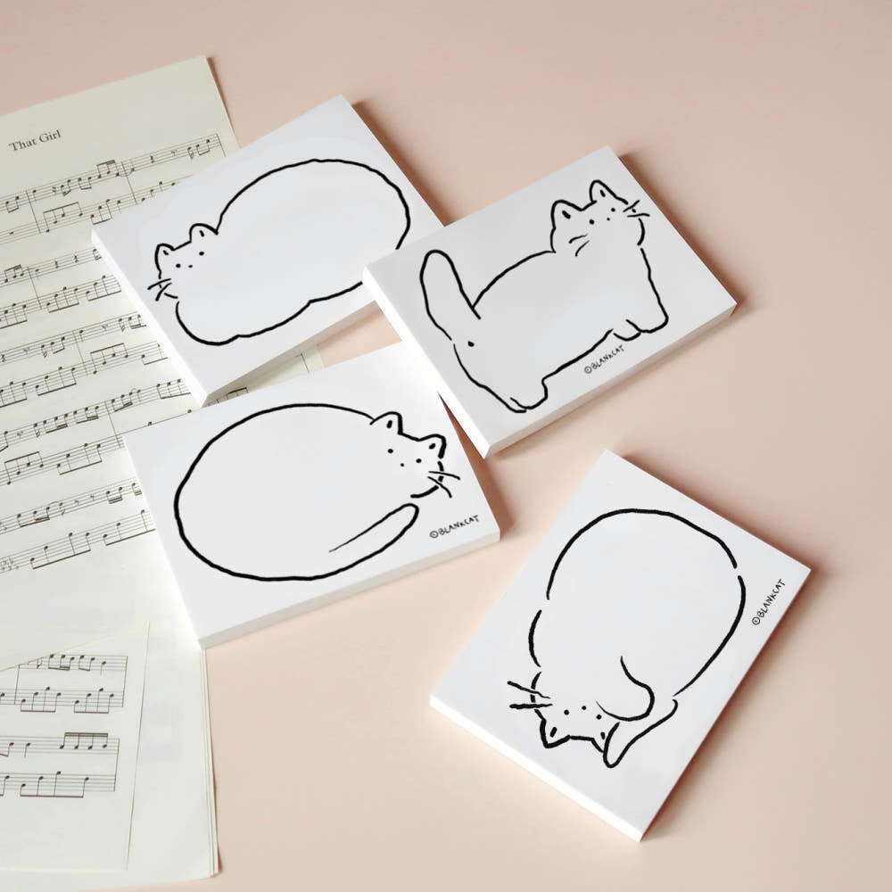 BLANK CAT - Rounded Cat Sticky Notes