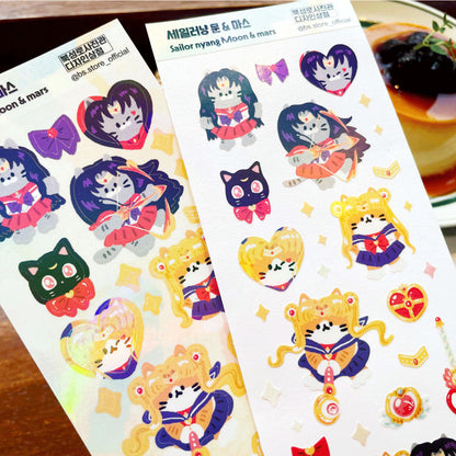 BS STORE - Sticker Sailor Nyang Moon & Mars