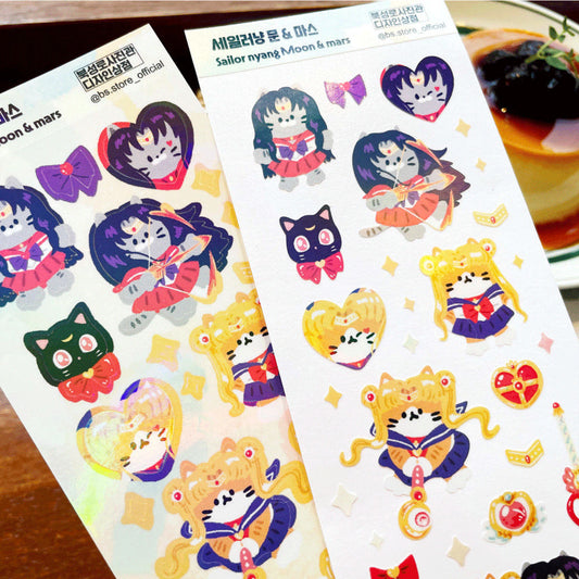 BS STORE - Sticker Sailor Nyang Moon & Mars