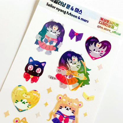 BS STORE - Sticker Sailor Nyang Moon & Mars