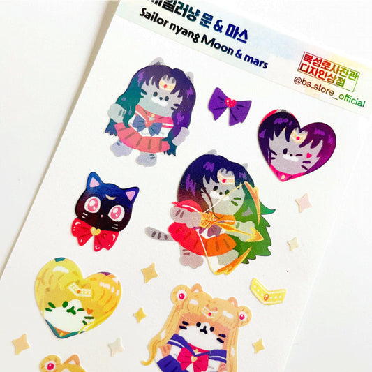 BS STORE - Sticker Sailor Nyang Moon & Mars