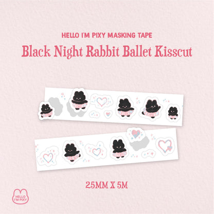 HELLO I'M PIXY - Kiss Cut Lapin Noir Danceur de Ballet