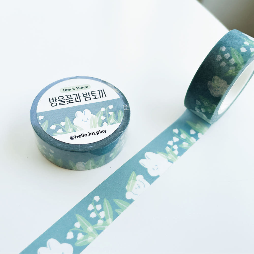 HELLO I'M PIXY - Masking Tape Les Fleurs en Clochettes et le Lapin de Nuit 🌸🐇🌙