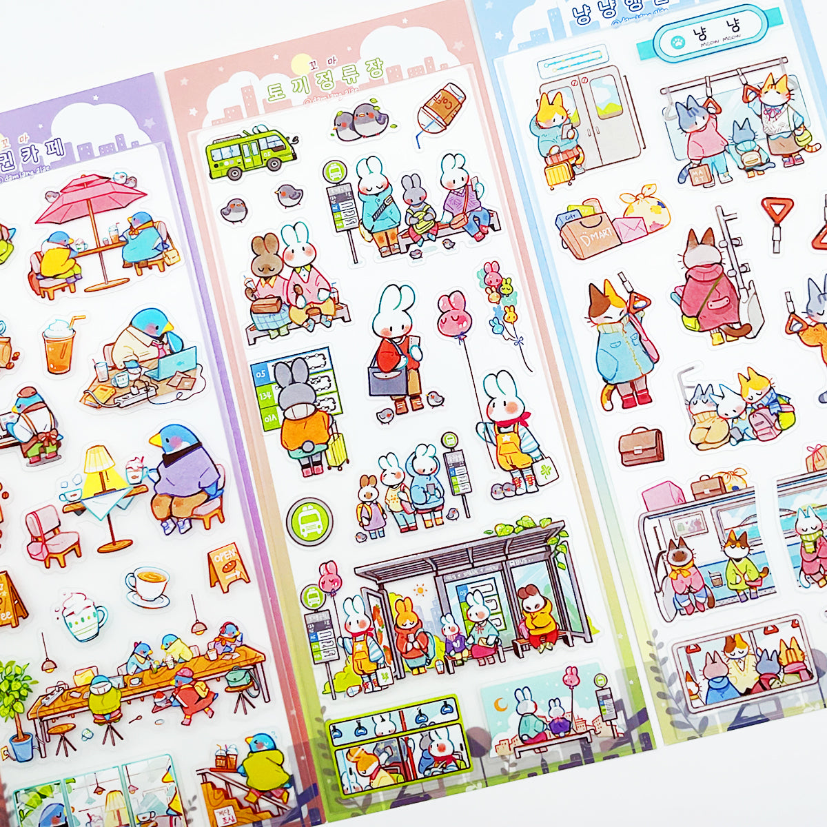 DAMJANG ALAE - Sticker Le Chat, Le Lapin & Le Penguin